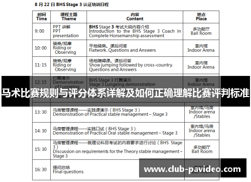 马术比赛规则与评分体系详解及如何正确理解比赛评判标准