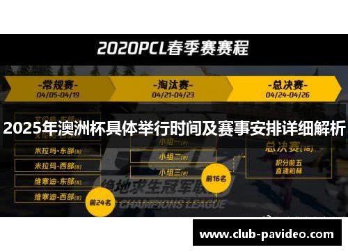 2025年澳洲杯具体举行时间及赛事安排详细解析 2025年澳洲杯具体举行时间及赛事安排详细解析